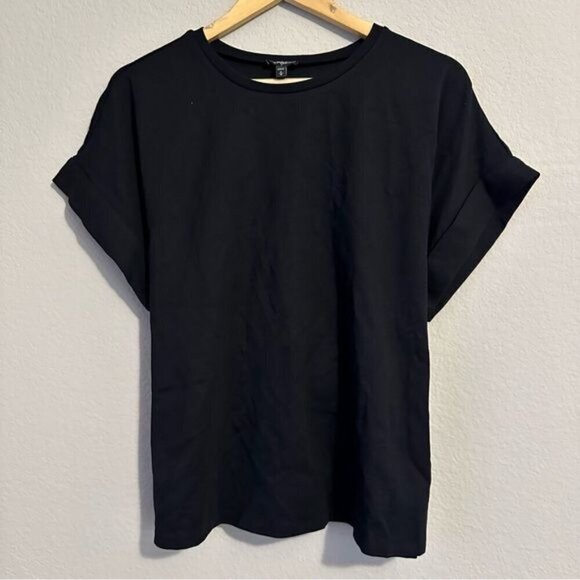 Express Black Crew Neck Tie Waist Gramercy Tee Size Medium - Picture 4 of 12